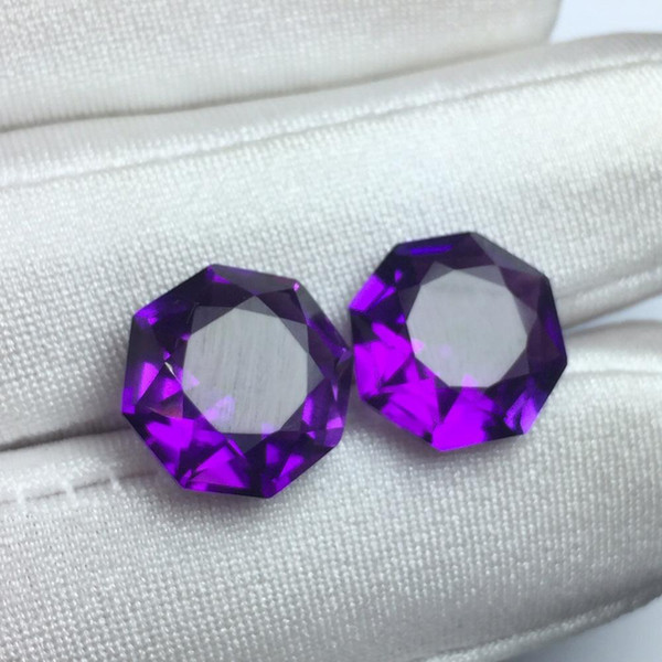 Amethyst Gemstone Natural 18ct Purple Amethyst Octagonal Cut Brazil Origin Loose Gemstones Loose Stones for Jewelry Making