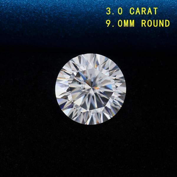 Tested Positive EF white 9.0mm 3.0 carat moissanites loose gems stones with 16 hearts and 16 arrows for jewelry making