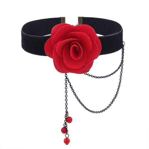 Halloween New Style Necklace Fashion Retro Palace Style Rose Necklace Gothic China Choker