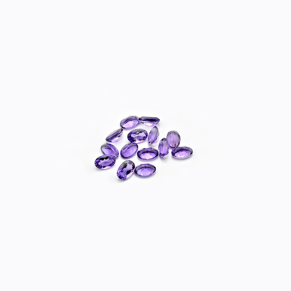 50pcs/lot Dark Purple 3x4-4x6mm Oval Brilliant Facet Cut 100% Authentic Natural Amethyst Crystal High Quality Gem Stones For Jewelry Making