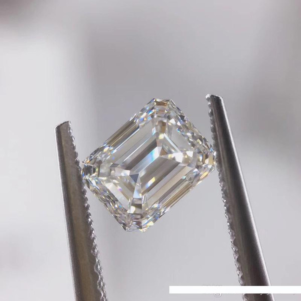 Lab diamond moissanite stone emerald cut 0.2CT to 12CT best quality D color VVS1 with a certificate for rings, necklaces, watches, etc.