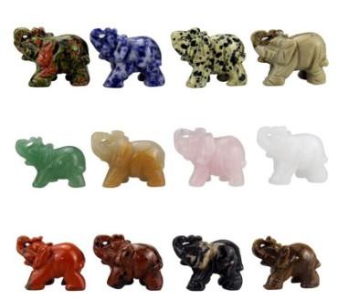 12 count New arrival 25*25*10mm natural mixed color elephant stone Pendant stone ornaments Chiristmas gift