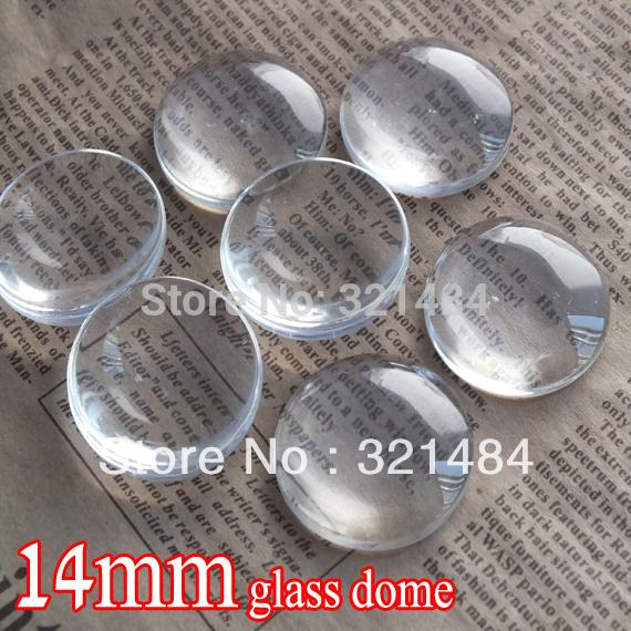 bulk 500piece/lot 14mm flatback round clear glass cabochon tray pendant cover glass dome tile seals