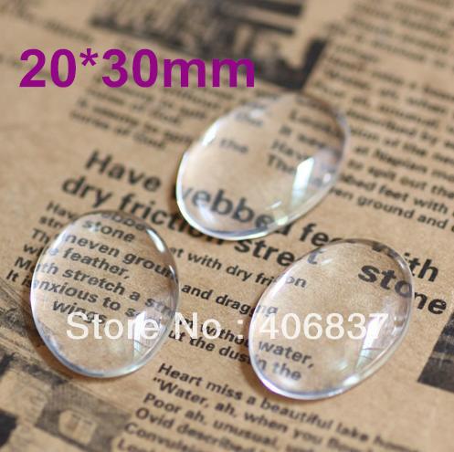 50pcs/lot, Good Quality 20X30mm Dome Oval Transparent Clear Magnifying Glass Cabochon