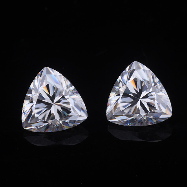 (2pcs) One pair of EF color 6*6mm trillions cut moissanites stones gems beads diamond for jewelry making