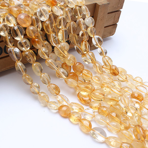 whole saleNatural Stone Beads 8-10mm Irregular Citrine Yellow Crystal Stone Beads For Jewelry Making Bracelet Necklace 15inches