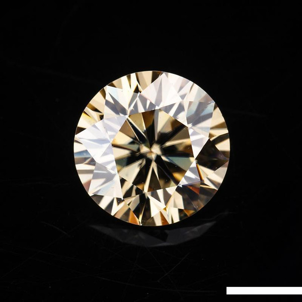 Champagne color 4.0mm round brilliant cut moissanites loose gems stones for jewelry making