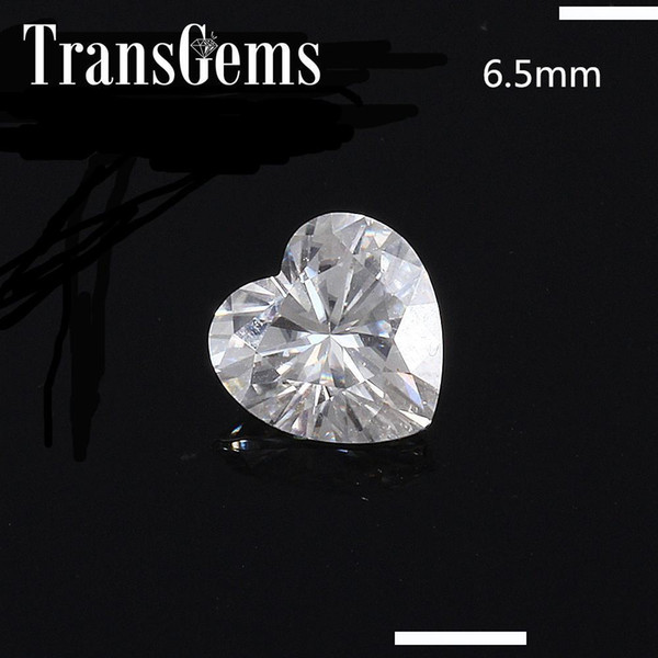 TransGems 1 Carat 6.5mm F Color Heart Shape Lab Grown Moissanite Diamond Loose Stone Test Positive as Real Diamond