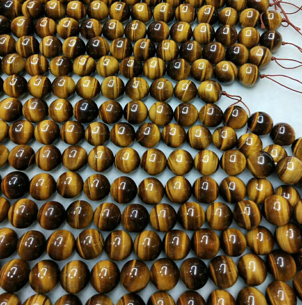 Factory direct sale DIY Natura Yellow colour round tiger eye Grade A and lustre is clear 06mm-16mm