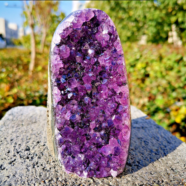 About 300g Natural Amethyst geode quartz cluster crystal specimen Healing