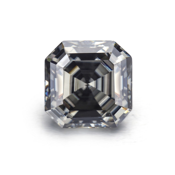 Grey color 5*5mm asscher cut moissanites loose gems stones for jewelry making tested positive new arrival