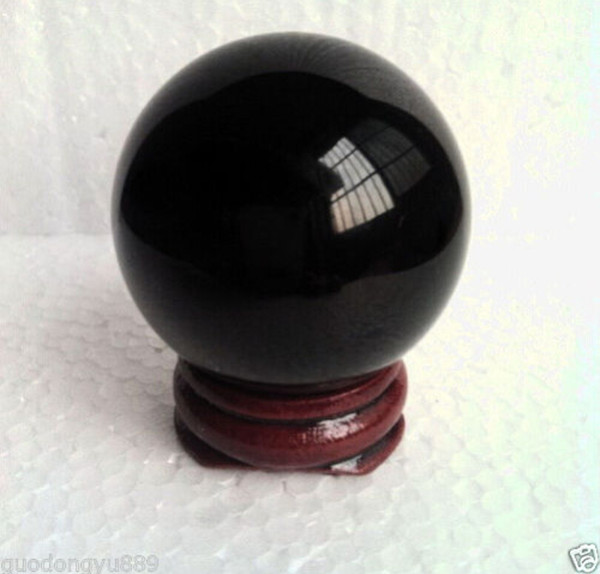 HOT SELL NATURAL OBSIDIAN POLISHED BLACK CRYSTAL SPHERE BALL 40-200MM +STAND