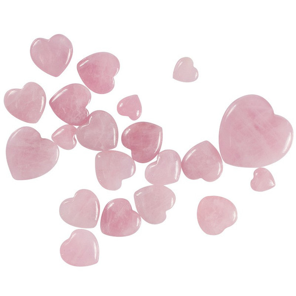 Exquisite Crystal Gems Natural Rose Quartz Love Heart Shaped Pendant Carved Palm Healing Stone Factory Direct Sale 4dy BB