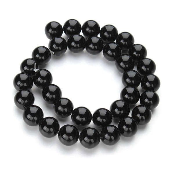 Lii Ji Natural stone Black Agate AAA Quality beads 3 4 6 8 10 12 14 16 18 20mm approx 39cm/16