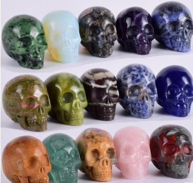 New arrival 6cm natural skull head stone Pendant stone ornaments Chiristmas gift