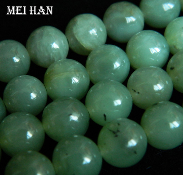 Free shipping (38pcs/set/64g) natural 10mm A grade Russian jade smooth round beads for jewelry DIY