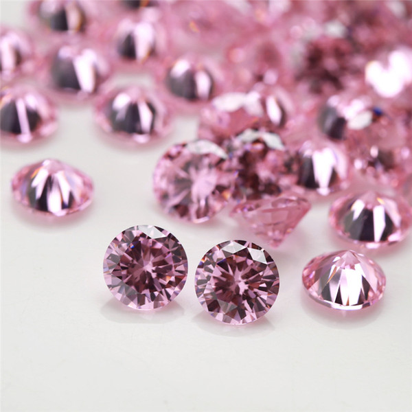 1.0-3.0mm 5A Golden pink CZ Brilliant Round Material pink Stone