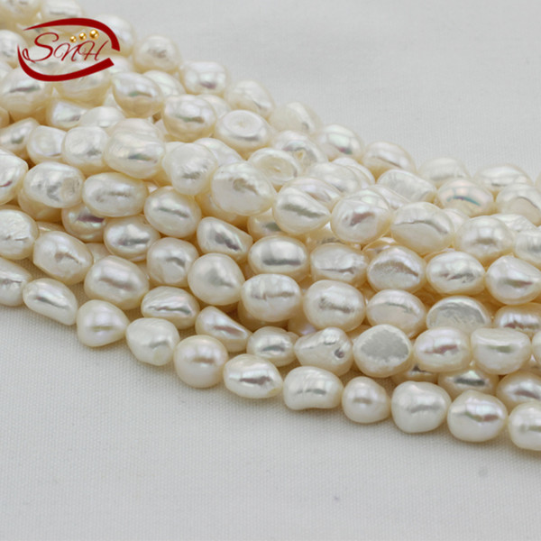 SNH 10-11mm hot sale white baroque pearl strand AA grade with big hole wholesale