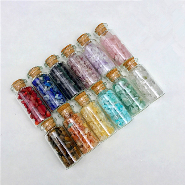 12 Types Irregular Natural Gemstone Specimen Mineral Crystal Agate Jade Quartz Wishing Bottle Crushed Stone Wholesale