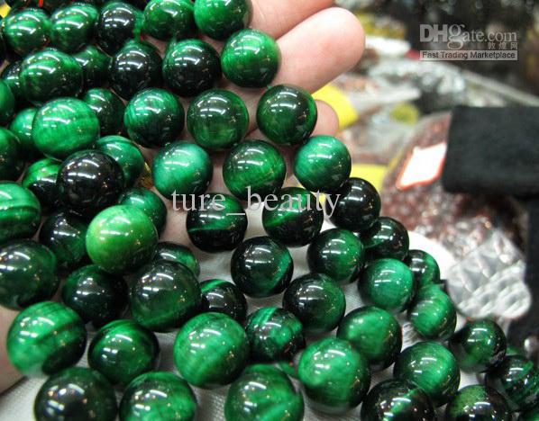 39pcs/Natural green Tiger Eye stone strand beads jewelry gemstone loose beads fit charm bracelets.