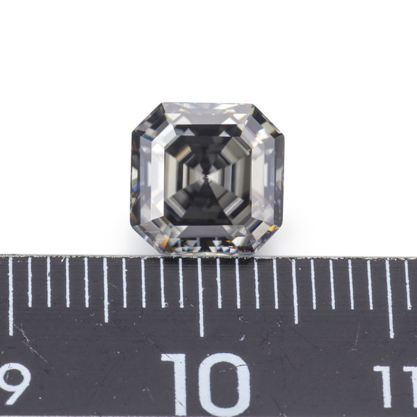 Syn diamonds Grey color 8*8mm Asscher cut moissanites loose gems stones new arrival