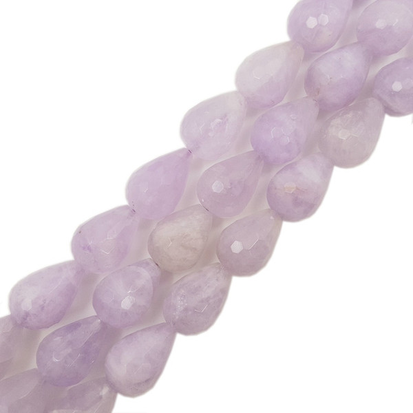 Lii Ji Natural Stone Light Amethyst Faceted Tear Drop Loose Beads Appprox 13x18mm For DIY Jewelry Making approx 39cm Wholesale