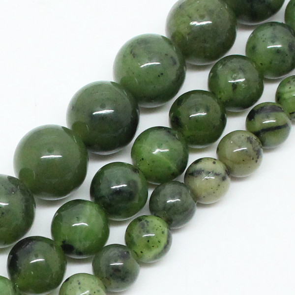 Natural Stone Beads Canada Jade Stone Beads For Jewelry Making Bracelet Necklace 15inch 6/8/10/12mm Spacer Diy Jewelry