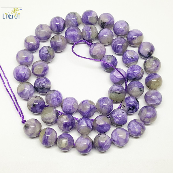 Lii Ji Natural Stone Charoite Round shape beads about 8mm DIY Jewelry Making