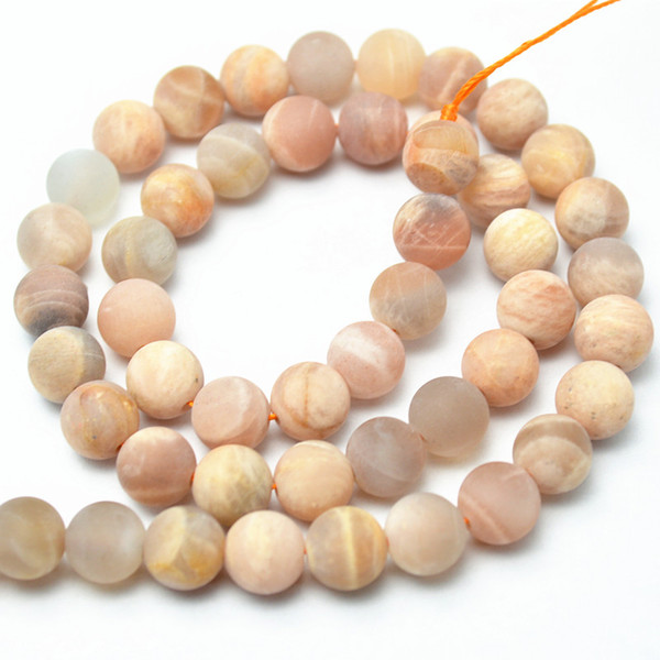 Matte Natural Sunstone Stone Round Loose Beads 6mm 8mm 10mm 12mm Jewelry Making Supplies