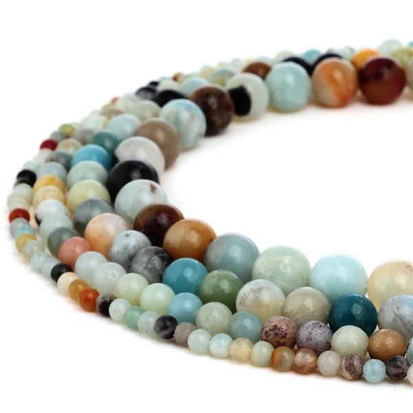 Natural Gemstone Round Loose Beads Multi Color Jade Kambaba Jasper for DIY Jewelry Making 1 Strand - 10mm