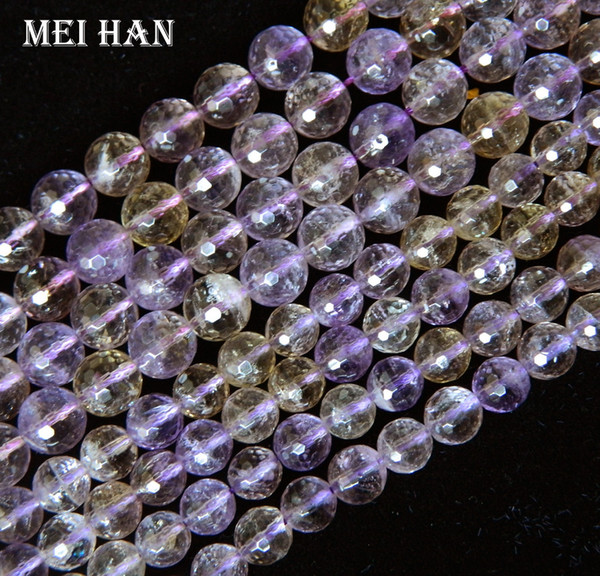 Charms natural 8mm&10mm Bolivia Ametrine faceted round loose beads stone for jewelry making Smooth Round European