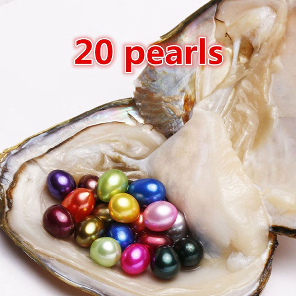 Wholesale Freshwater Pearls Oysters With Vacuum Packed Individually(20pcs Pearls/Oyster,6-7mm Pearl Beads,Mixed 15 Colors)