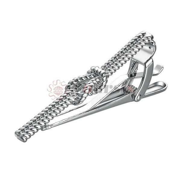 Yoursfs 1 Piece Silver Metal Tie Clip for Men Tie Bar Crystal Necktie Clips Pin For Mens Gift