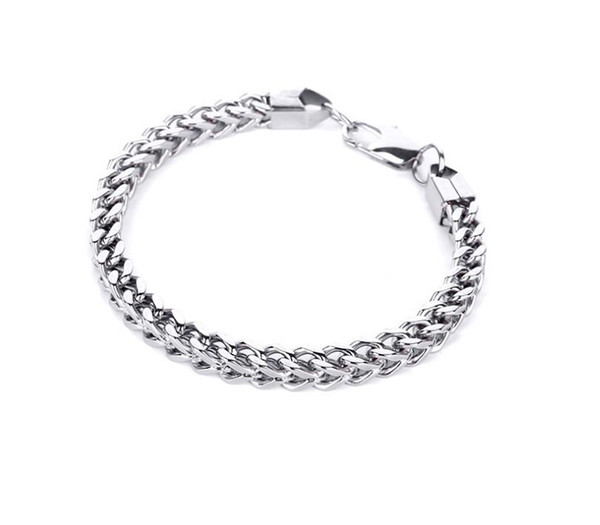 European and American fashion trend personality twist stainless steel accessories Bracelet men's simple titanium bracelet Jewelry