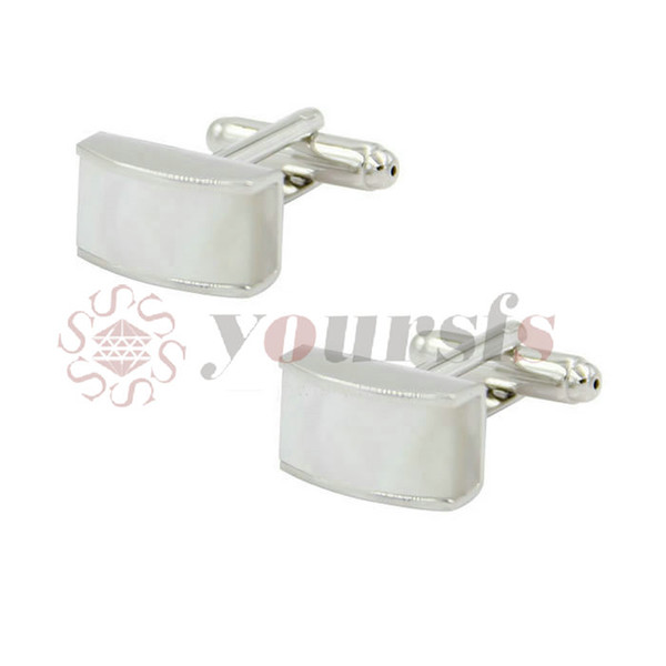 Yoursfs Copper with Gold Plated Simple Rectangle Style Cufflink Men's Shell Inlayed Fashion Jewelry