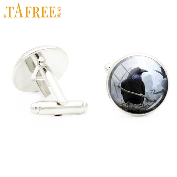 TAFREE Animals Cufflinks Eagle bird caitoon cat Koi fish Octopus Cuff Link Wholesale Art Picture High Quality jewelry N526
