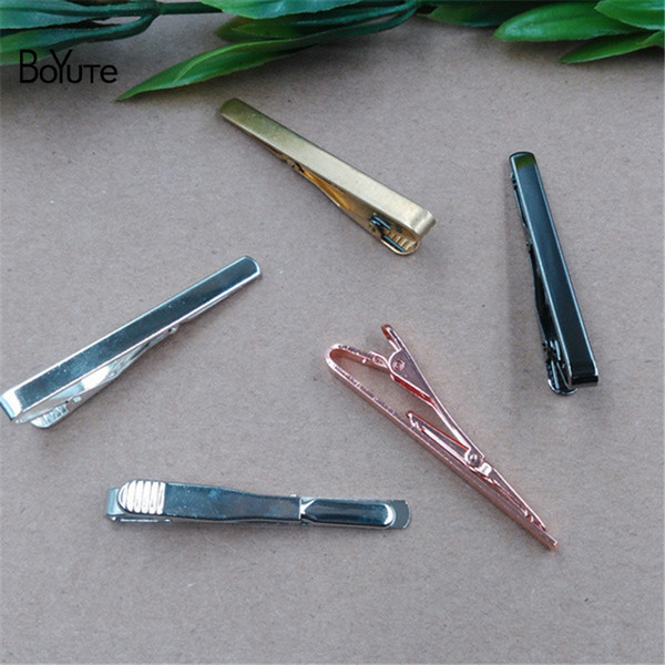 BoYuTe 10Pcs 55*5MM Plain Tie Clip Classic 7 Colors Plated Mens Tie Clip DIY Jewelry Accessories