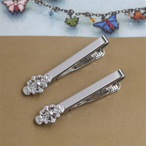 BoYuTe 10Pcs Copper Fashion Jewelry Flower Design Rhodium Plated Mens Tie Clip Cufflinks & Tie Clasps, Tacks