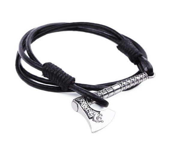 Viking Charm Bracelet Cool Vintage Style Axe Pendant Personality Fashion Jewelry High Grade Zinc Alloy Provide Dropshipping