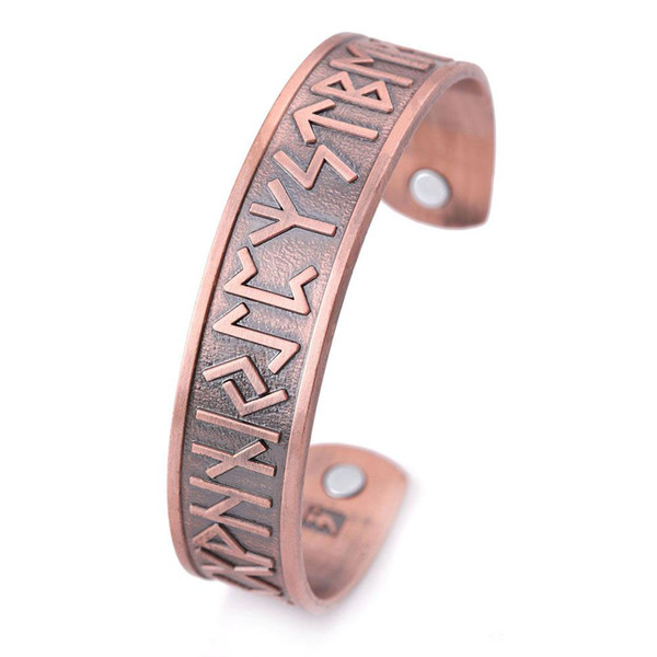 Magnetic Health Care Jewelry Rune Relief Health Care Cuff Magnetic Therapy antique copper/bronze/silver Bangle Effective of Stimulate Blood