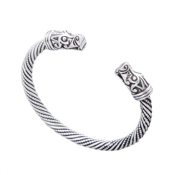 Newest Fashion Handmade Opening Vikings of Midgard Bangles Double Faucet Head Bracelet Two-headed Faucet Men Bracelet