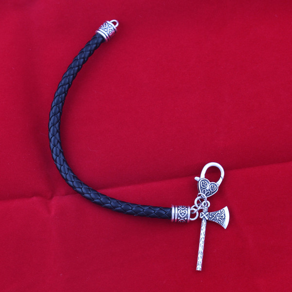 Fashion Axe Amulet Slavic Kolovrat Symbol Irish Knot Viking Charm Leather Bracelets