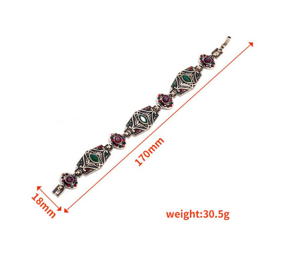 New European and American fashion trend personality Big Round Gemstone lady alloy accessories Bracelet inlaid with white diamond colour resi