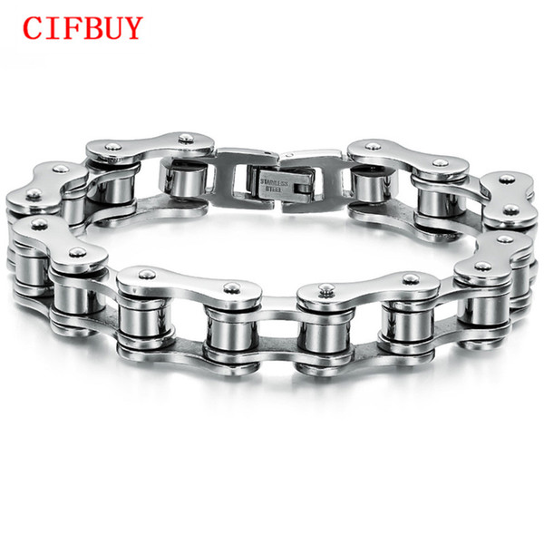 CIFBUY FASHION JEWELRY Wholesale 12mm Wide Men Chain Bracelet Stainless Steel Never Fade, high quality