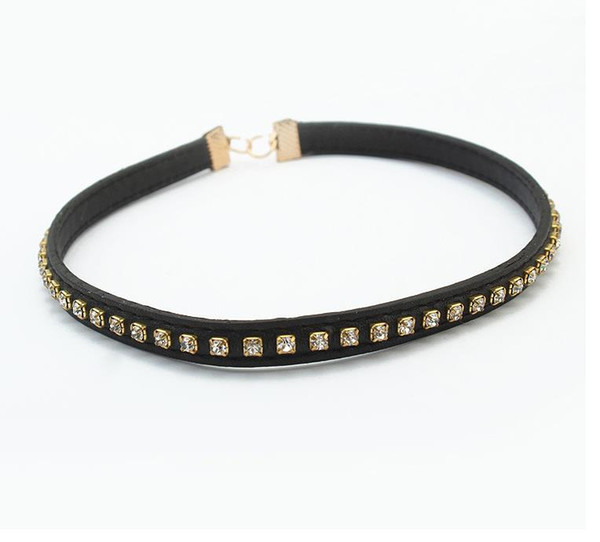 European and American fashion trend simple personality single-row diamond accessories Bracelet female PU inlaid diamond hip-hop Fashion Brac