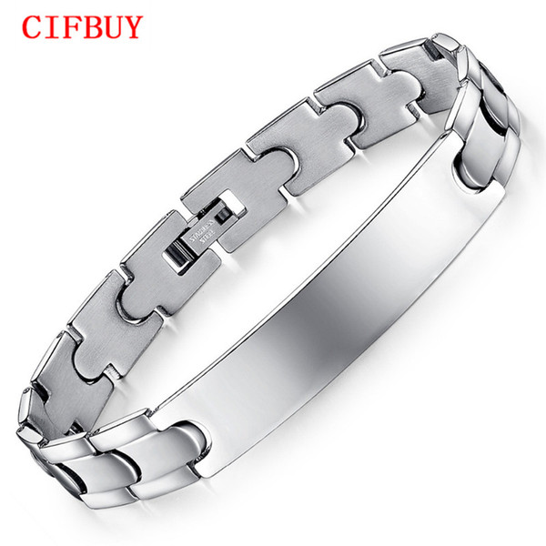 CIFBUY Mans Chain & Link Bracelets Fashion Smooth/Cross Design Stainless Steel Vintage Mens Friendship Jewelry GS761