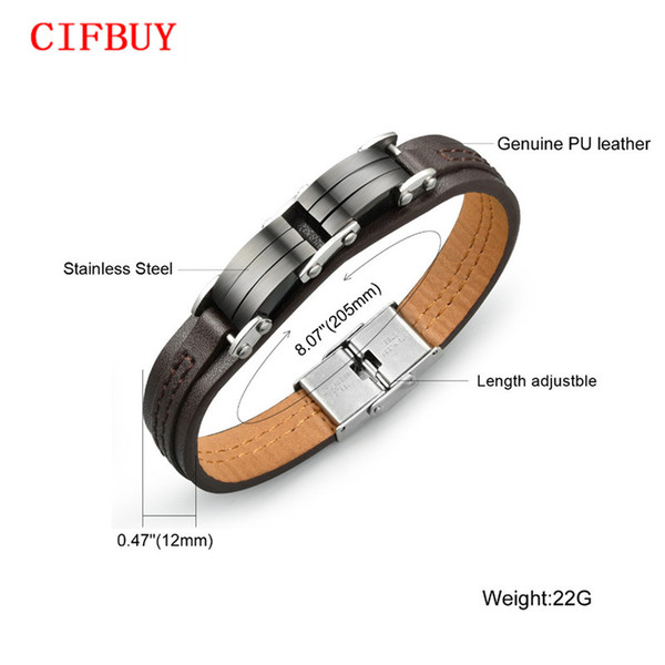 Man's PU Leather Charm Bracelet Casual Sporty Black Stainless Steel Men's Friendship Jewelry High Quality Accessories PH963