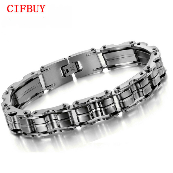 CIFBUY JEWELRY STAINLESS STEEL BRACELET Men Bracelet Silver color 23CM Men gift 629