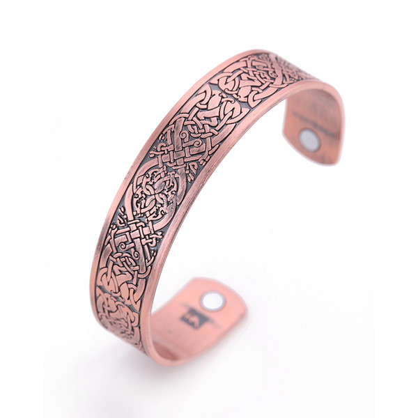 lemegeton Dropshipping Alloy Metal Ancient Color Men's Cuff Bracelet Irish Knot Amulet Jewelry Magnetic Cuff Bangle Jewelry