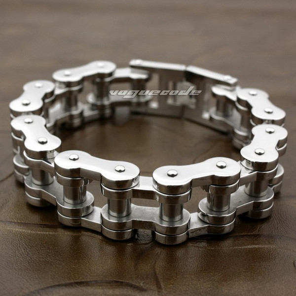 316L Stainless Steel 5 Lengths Motorbike Chain Mens Biker Bracelet 5K001